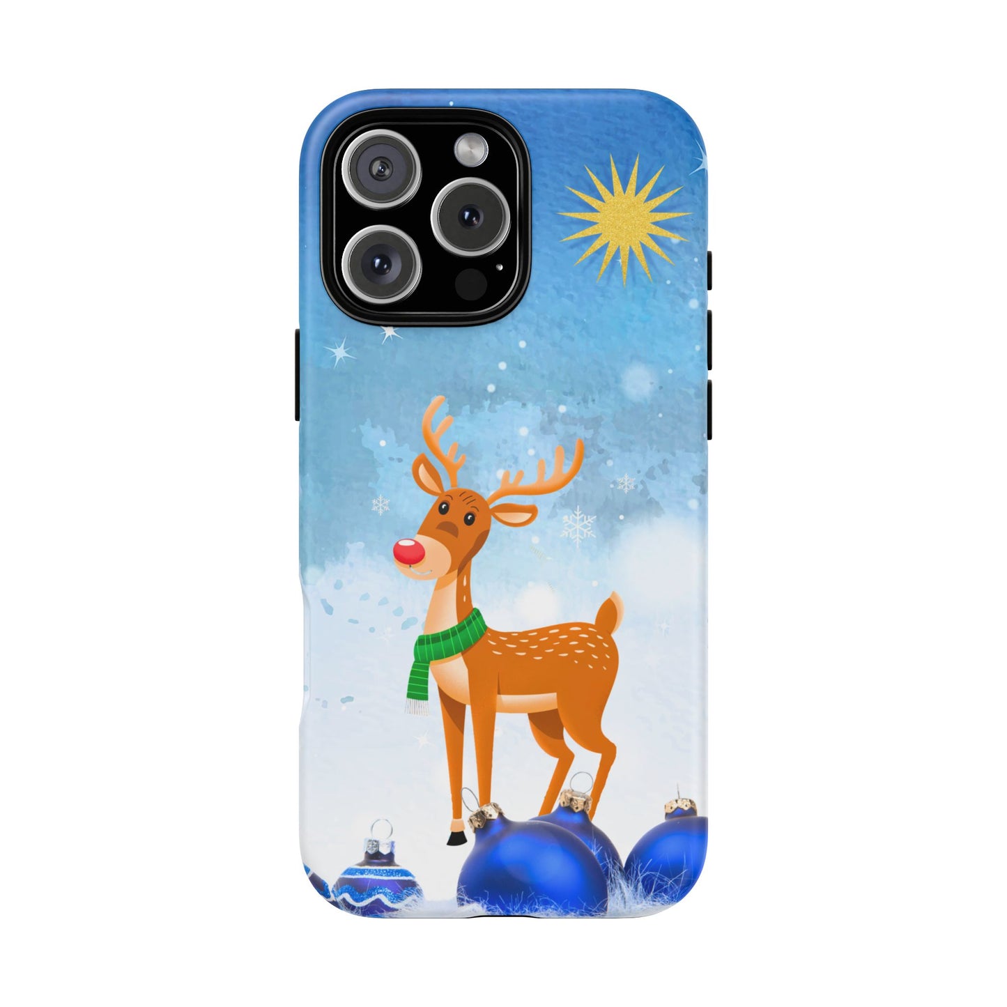 Festive Reindeer No.2 – Santa Hat with Holiday Lights Design for iPhone, Samsung & Google Models