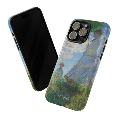 Tough Phone Case for iPhone, Samsung and Google Pixel - Monet, Woman with a Parasol - Madame Monet and Her Son (1875)