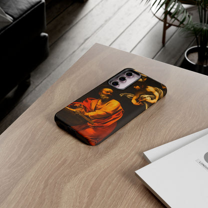 Tough Phone Case for iPhone, Samsung and Google Pixel - Caravaggio, Inspiration of St. Matthew (1602)