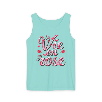 Comfort Colors® 9360 Women's Garment-Dyed Tank Top - La Vie en Rose Romantic & Stylish Design