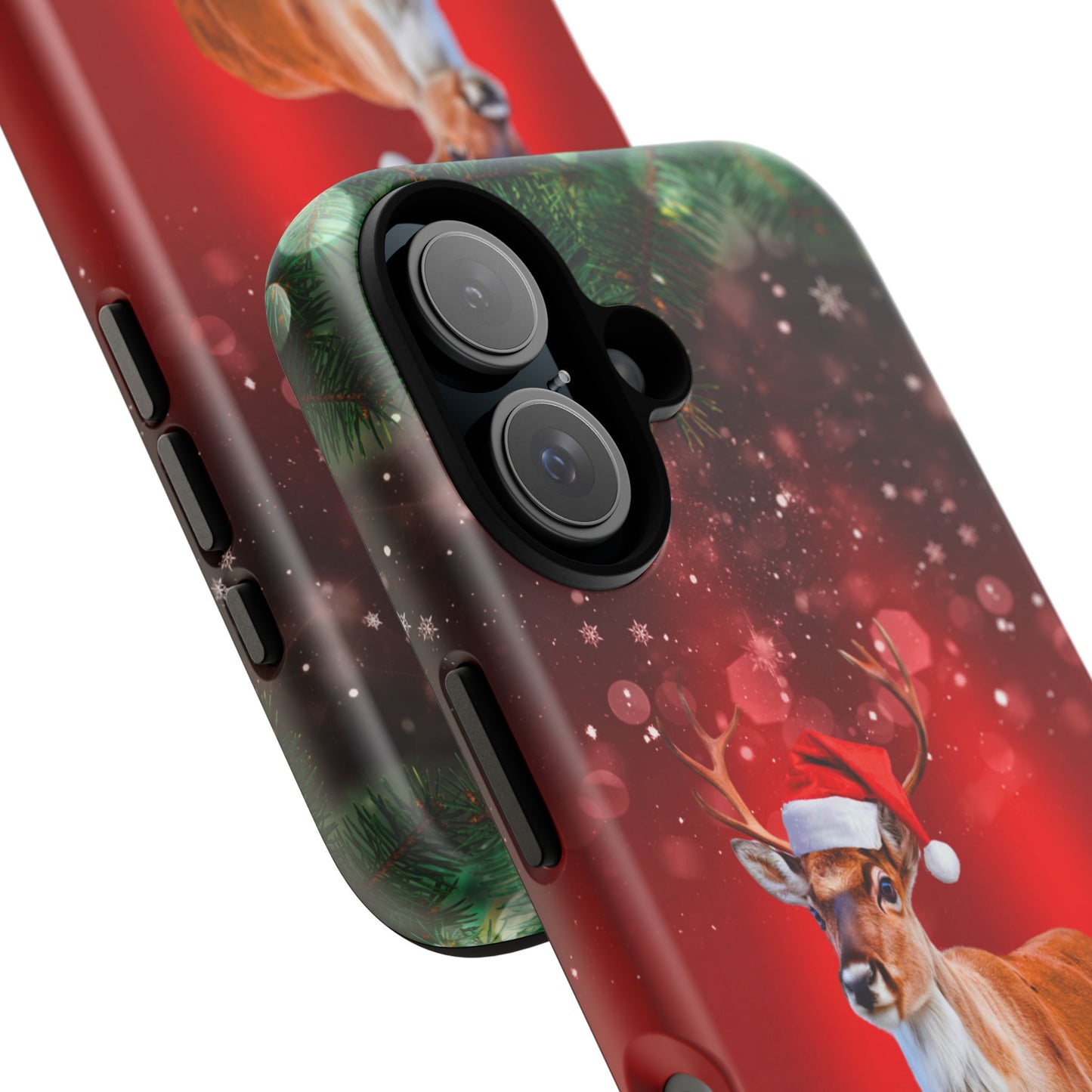 Festive Reindeer No.1 – Santa Hat with Holiday Lights Design for iPhone, Samsung & Google Models