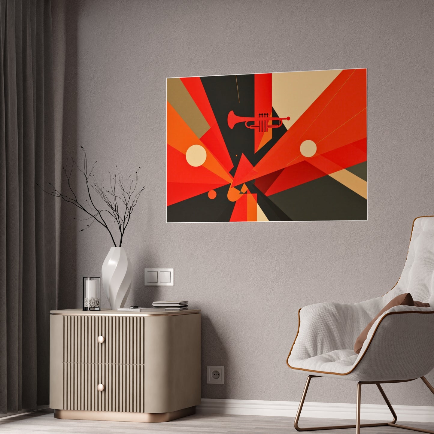 Jazz-Inspired Glossy Poster Art | Abstract Donna III