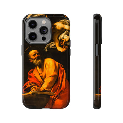 Tough Phone Case for iPhone, Samsung and Google Pixel - Caravaggio, Inspiration of St. Matthew (1602)