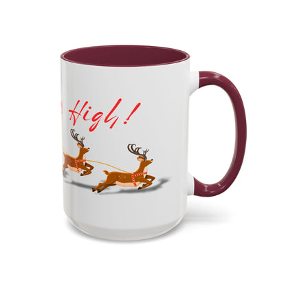 Merrily On High! Santa & Reindeer Mug