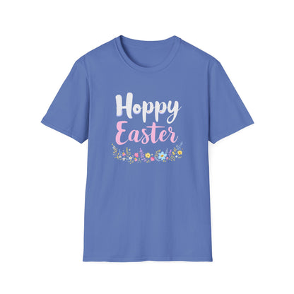 Gildan 64000 Unisex Softstyle T-Shirt - Hoppy Easter Floral Script Tee