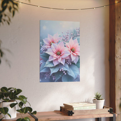 Sérénité hivernale : fleurs givrées dans un pays des merveilles hivernal