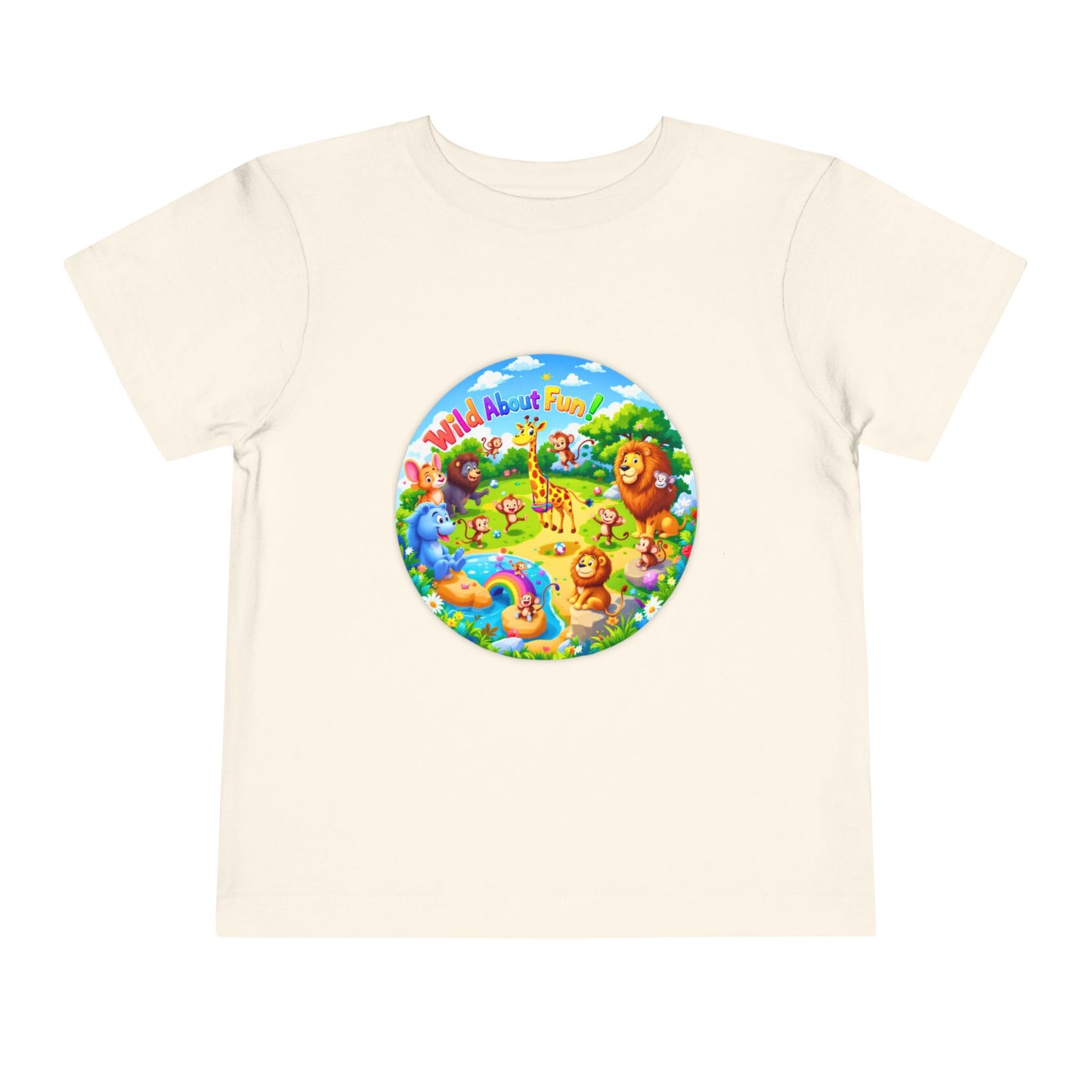 Bella+Canvas 3001T Toddler Short Sleeve Tee - Wild About Fun - Vibrant Animal Kingdom Adventure