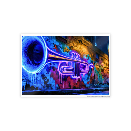 Jazz-Inspired Glossy Poster Art | Street Walk II