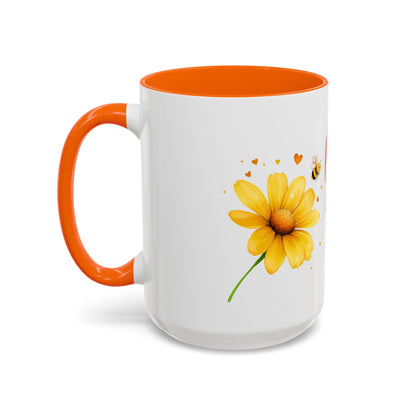 Bee Mine - Floral Accent Ceramic Mug (11oz, 15oz)