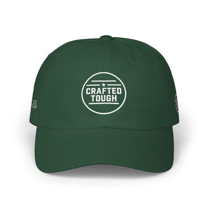Green cap with a logo on a white background