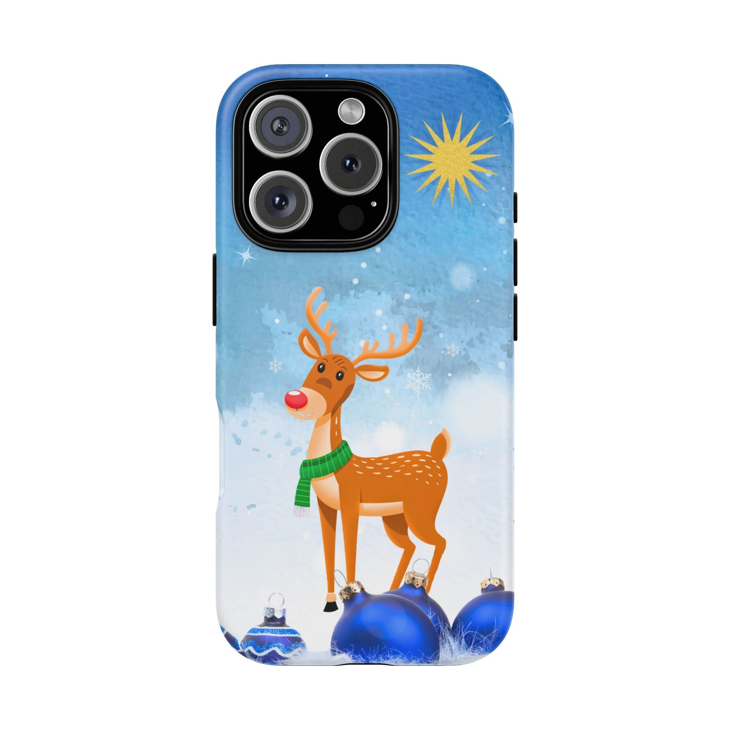 Festive Reindeer No.2 – Santa Hat with Holiday Lights Design for iPhone, Samsung & Google Models