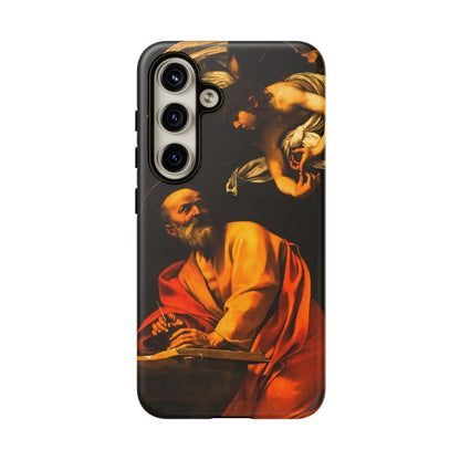 Tough Phone Case for iPhone, Samsung and Google Pixel - Caravaggio, Inspiration of St. Matthew (1602)