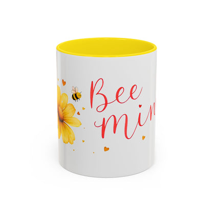 Bee Mine - Floral Accent Ceramic Mug (11oz, 15oz)