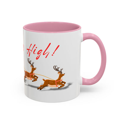 Merrily On High! Santa & Reindeer Mug