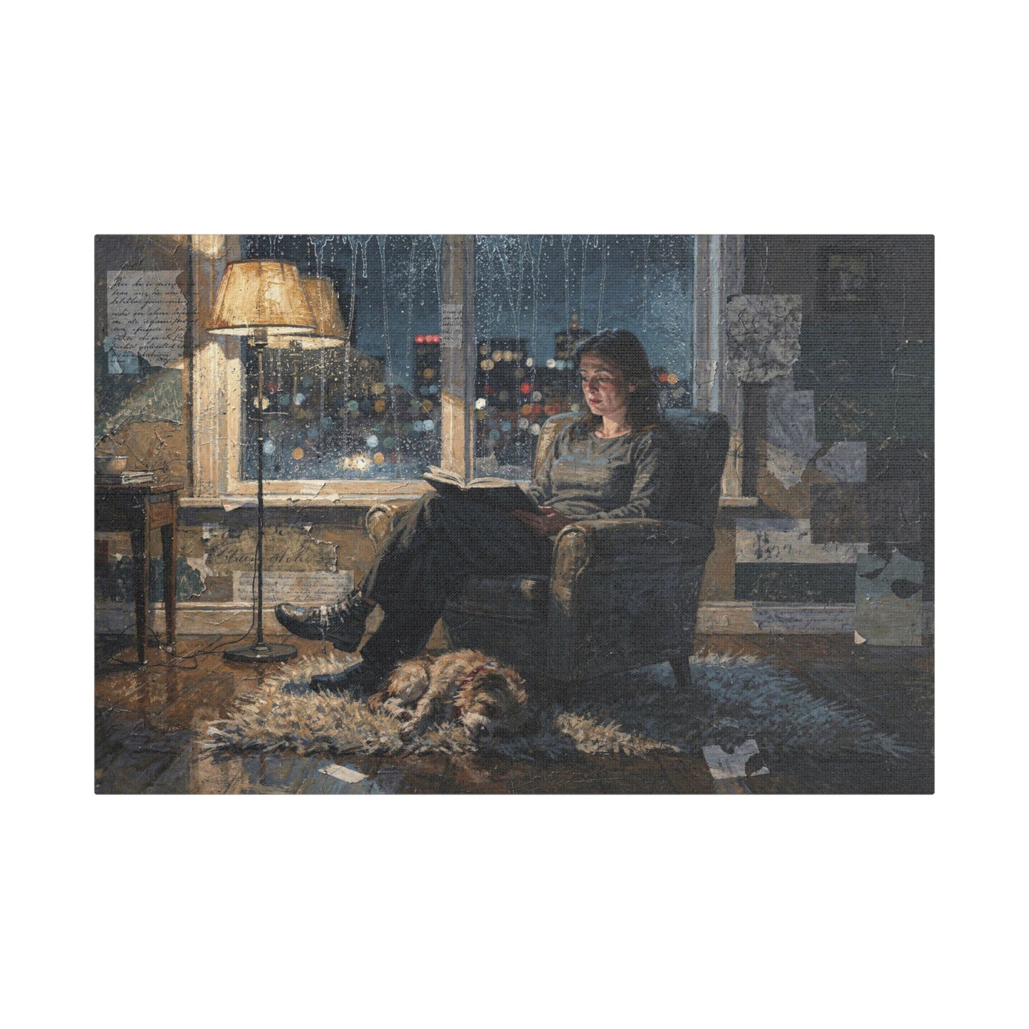 Quiet Evenings – A Reader, a Dog, and the City at Night