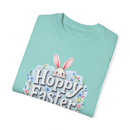 Comfort Colors 1717 Unisex Garment-Dyed T-shirt - Hoppy Easter Bunny Peek