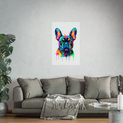Neon Drip French Bulldog - Vibrant Pop Art