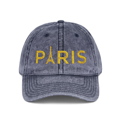 Paris Embroidered Vintage Cap