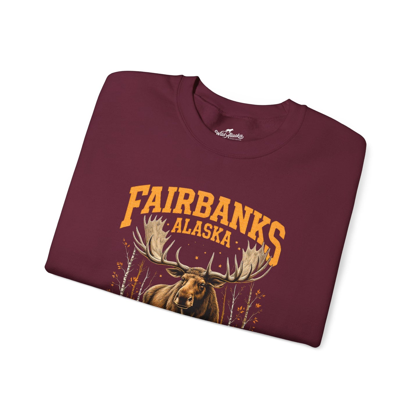 Fairbanks Moose Cotton Crewneck Sweatshirt | Wild Alaska Series Edition 🦌🍁