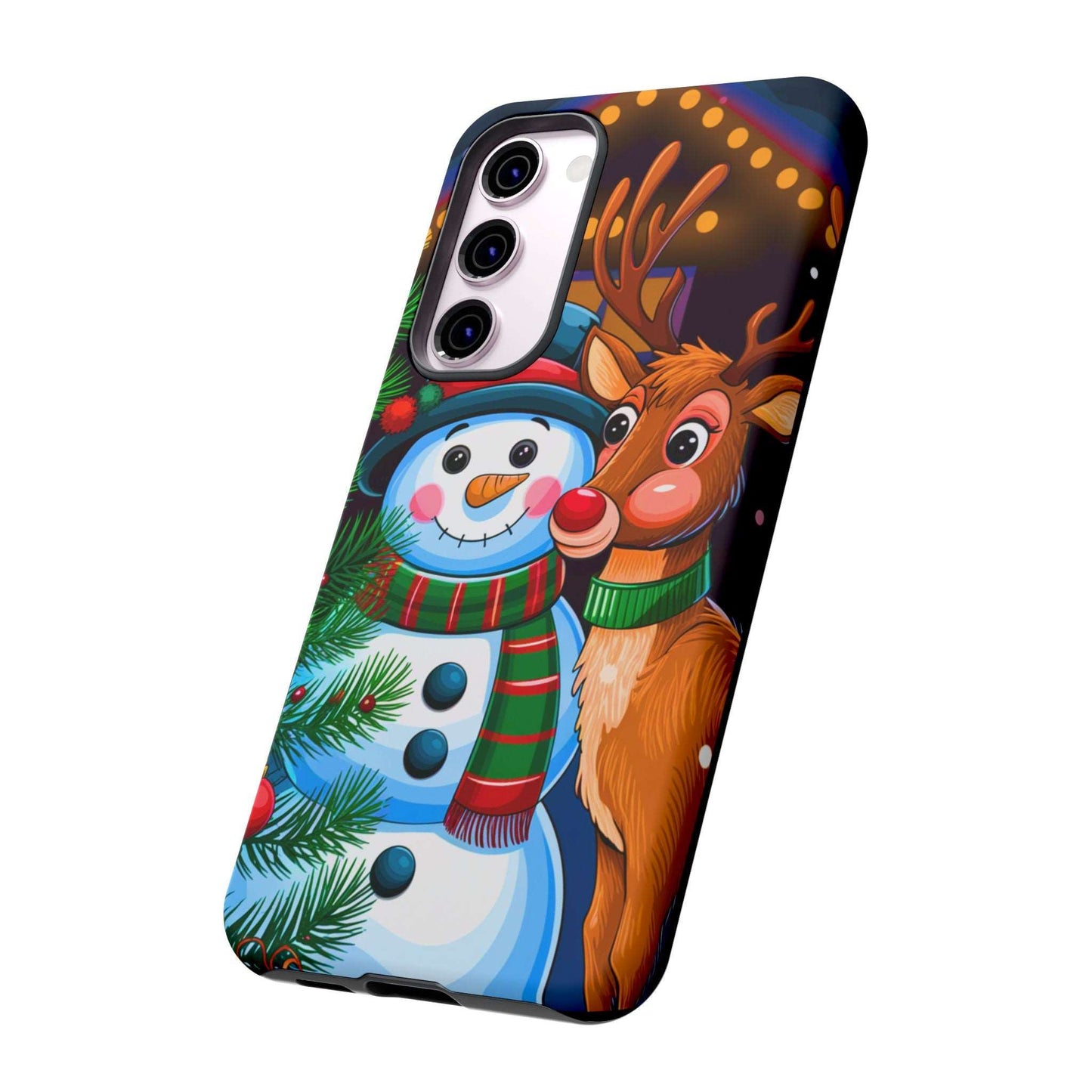 Festive Snowman and Reindeer Christmas Phone Case