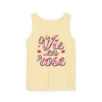 Comfort Colors® 9360 Women's Garment-Dyed Tank Top - La Vie en Rose Romantic & Stylish Design