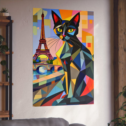 Parisian Noir: A Cubist Cat’s Dream