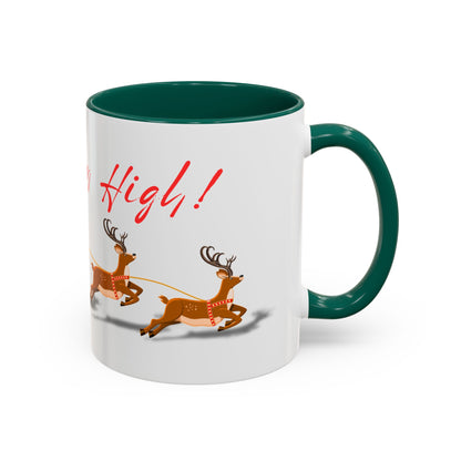 Merrily On High! Santa & Reindeer Mug