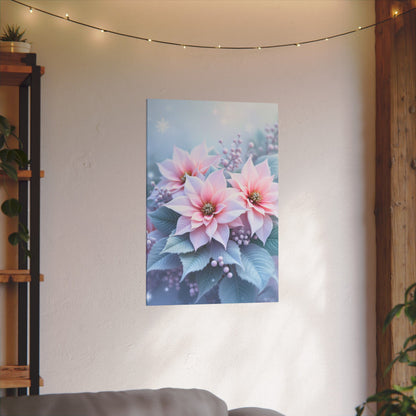 Sérénité hivernale : fleurs givrées dans un pays des merveilles hivernal