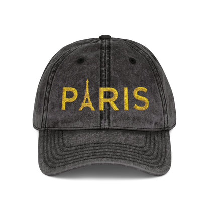 Paris Embroidered Vintage Cap