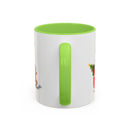 Merrily On High! Santa & Reindeer Mug