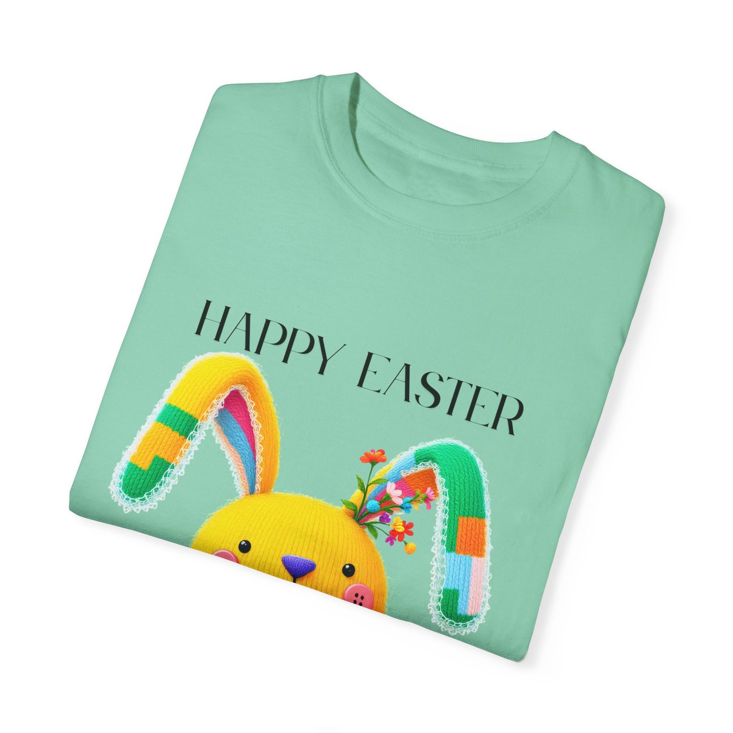 Comfort Colors 1717 Unisex Garment-Dyed T-shirt - Patchwork Bunny Bliss – Knitted Toy Happy Easter
