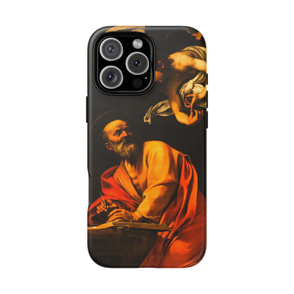 Tough Phone Case for iPhone, Samsung and Google Pixel - Caravaggio, Inspiration of St. Matthew (1602)