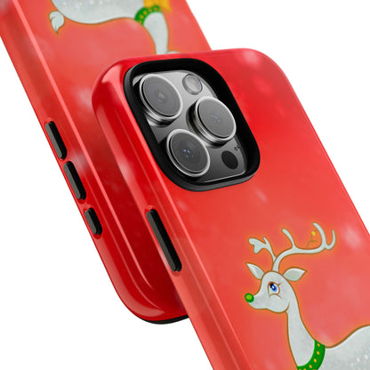 Festive Reindeer No.3 – Santa Hat with Holiday Lights Design for iPhone, Samsung & Google Models