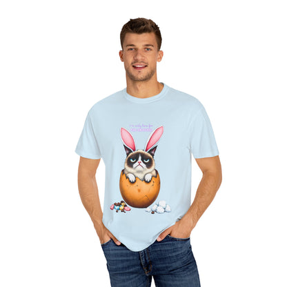 Comfort Colors 1717 Unisex Garment-Dyed T-shirt - “I’m Only Here for the Snacks” Funny Easter Bunny Cat Tee