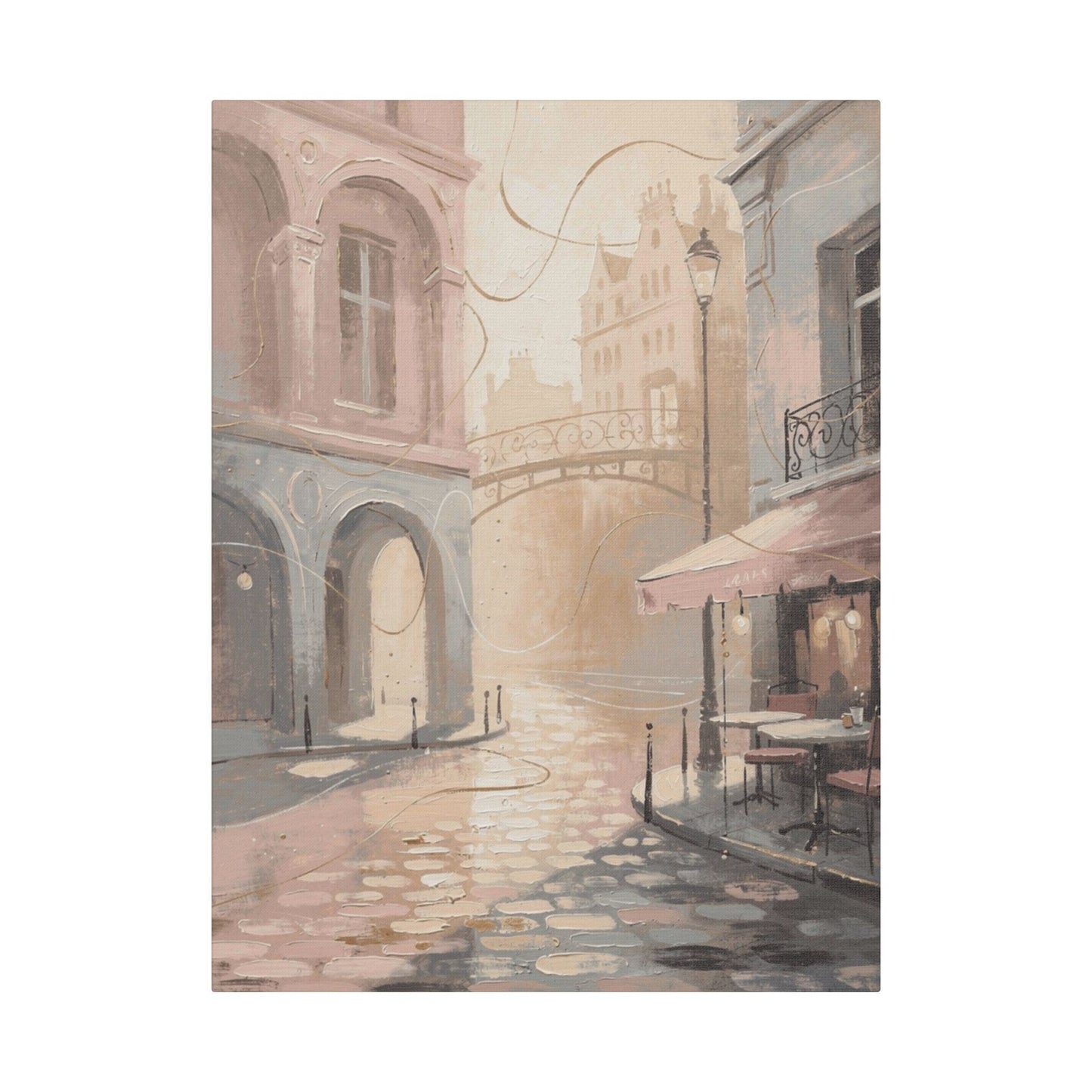 Morning Light Over a Paris Café Terrace (Canvas)