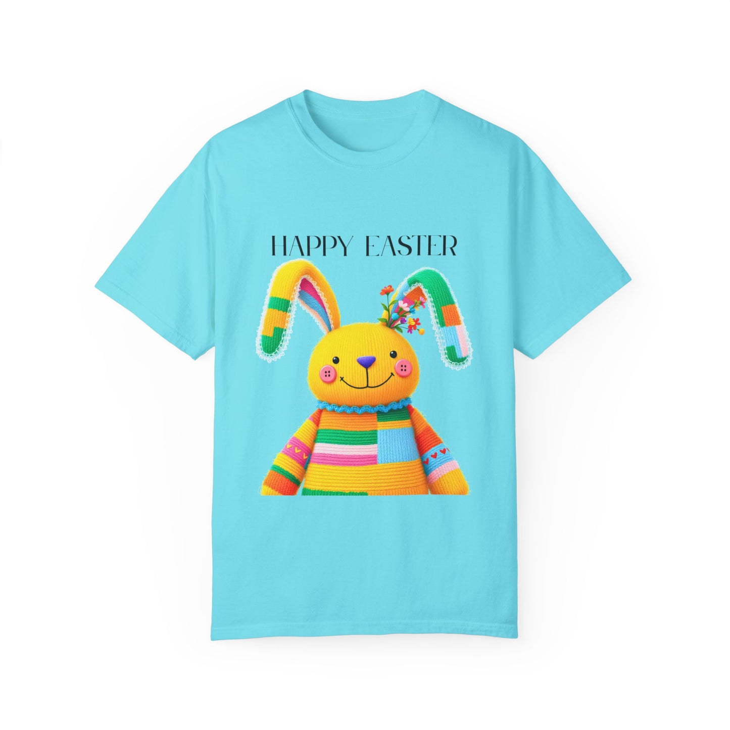 Comfort Colors 1717 Unisex Garment-Dyed T-shirt - Patchwork Bunny Bliss – Knitted Toy Happy Easter