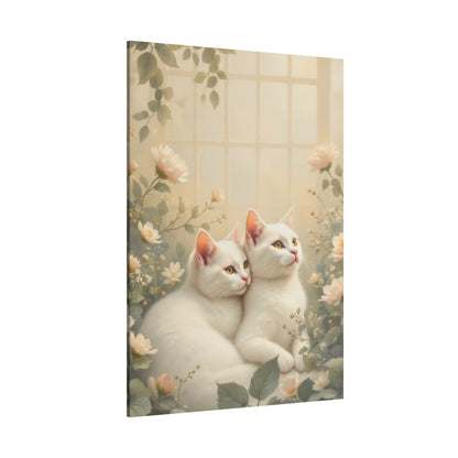 Chatons en chocolat blanc : Impression giclée d'art floral d'hiver serein