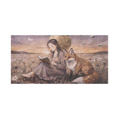 Meadow at Dusk – A Quiet Reading | Storybook Canvas Art