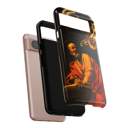 Tough Phone Case for iPhone, Samsung and Google Pixel - Caravaggio, Inspiration of St. Matthew (1602)