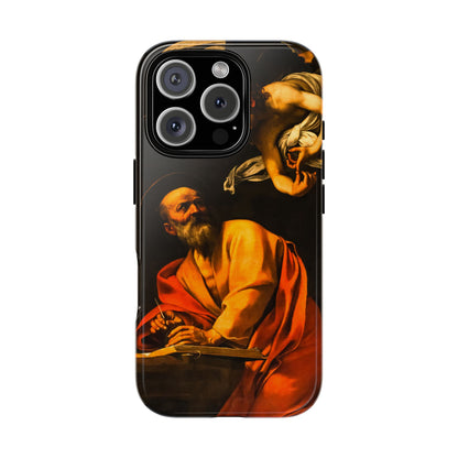 Tough Phone Case for iPhone, Samsung and Google Pixel - Caravaggio, Inspiration of St. Matthew (1602)