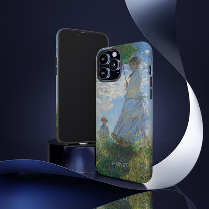 Tough Phone Case for iPhone, Samsung and Google Pixel - Monet, Woman with a Parasol - Madame Monet and Her Son (1875)