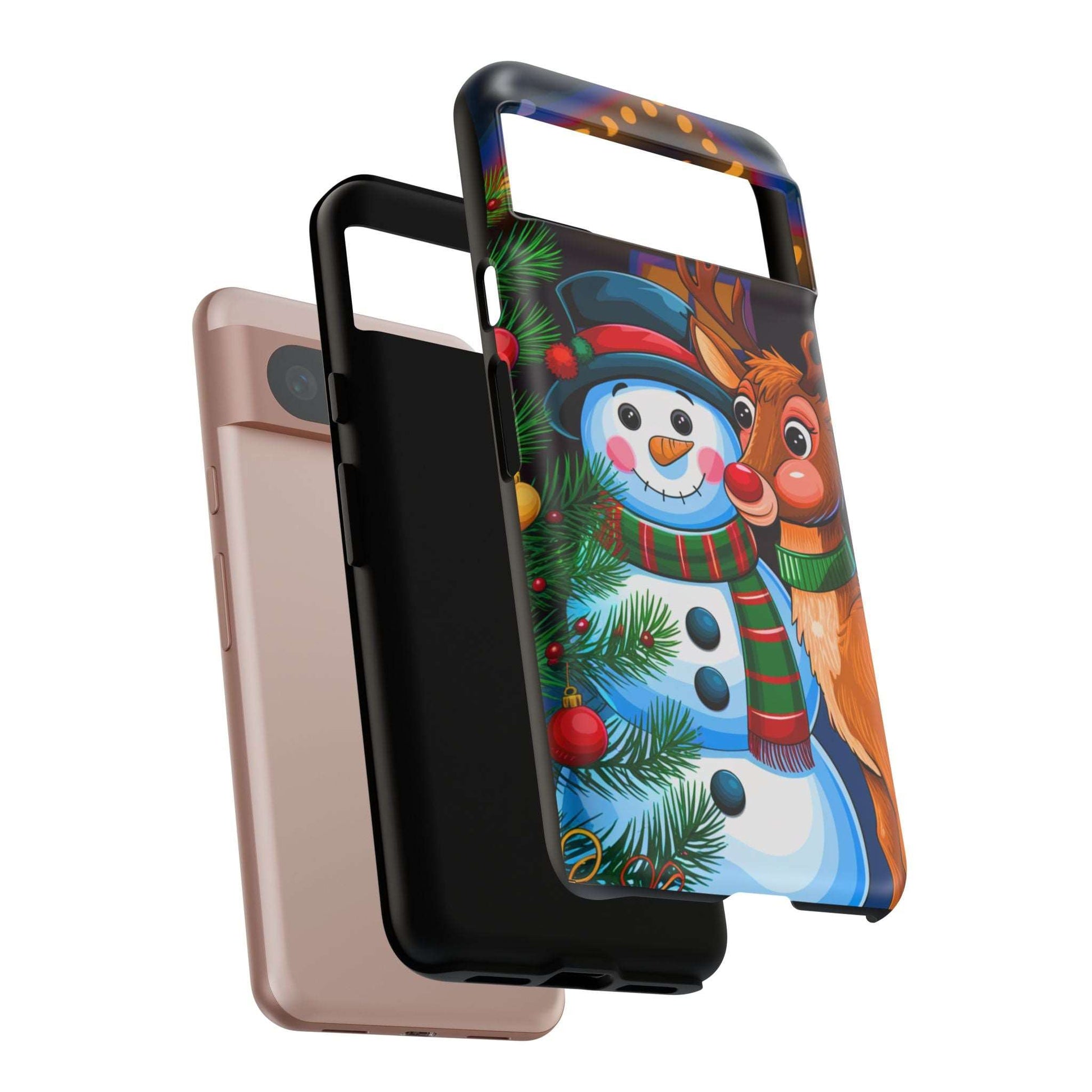 Festive Snowman and Reindeer Christmas Phone Case