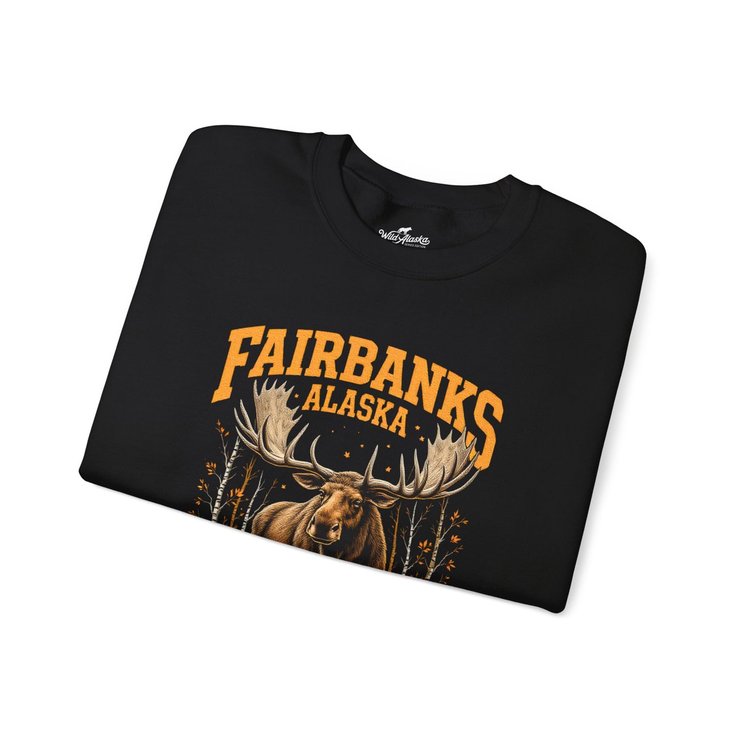 Fairbanks Moose Cotton Crewneck Sweatshirt | Wild Alaska Series Edition 🦌🍁
