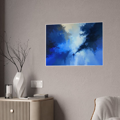 Jazz-Inspired Glossy Poster Art | Blue Horizon