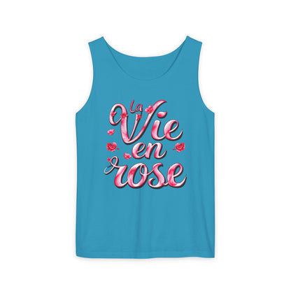 Comfort Colors® 9360 Women's Garment-Dyed Tank Top - La Vie en Rose Romantic & Stylish Design