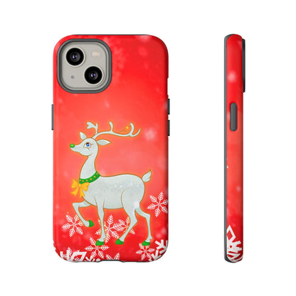 Festive Reindeer No.3 – Santa Hat with Holiday Lights Design for iPhone, Samsung & Google Models