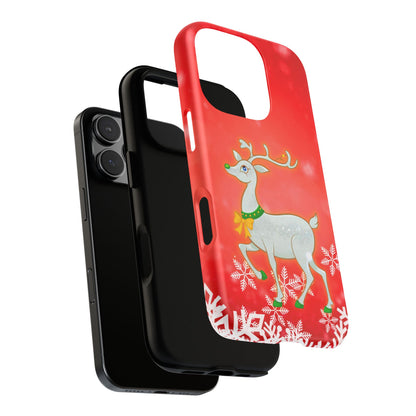Festive Reindeer No.3 – Santa Hat with Holiday Lights Design for iPhone, Samsung & Google Models