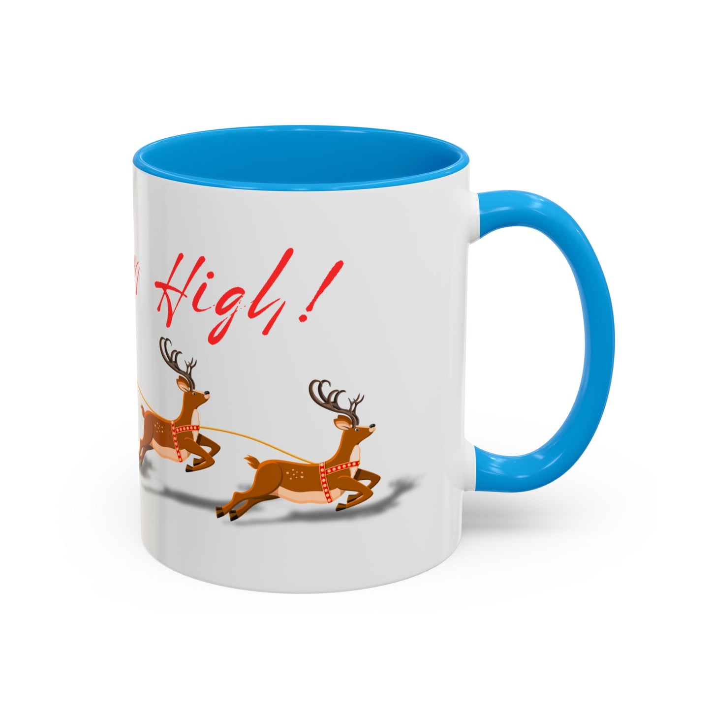 Merrily On High! Santa & Reindeer Mug