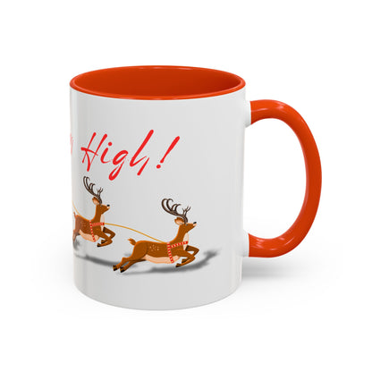 Merrily On High! Santa & Reindeer Mug