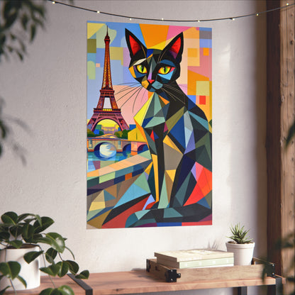 Parisian Noir: A Cubist Cat’s Dream